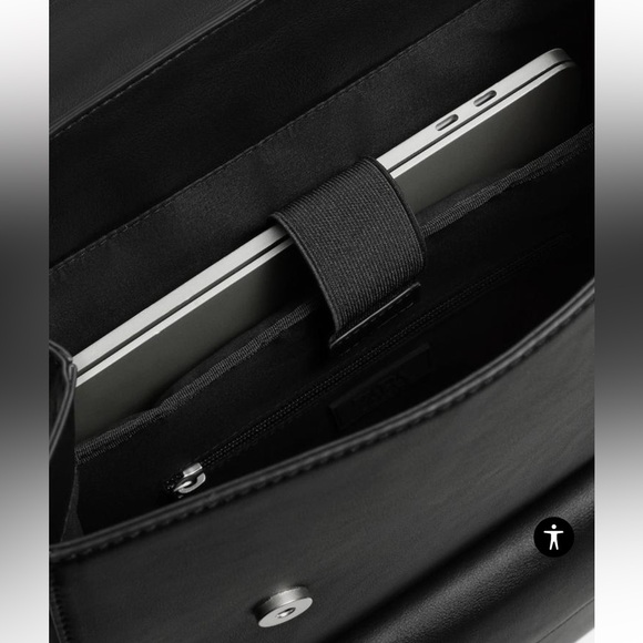 Zara FLAP BACKPACK NWT Monochromatic Main compartment with magnetic closure - Picture 7 of 7